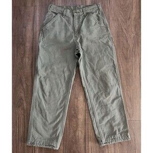 Carhartt B111 M08 Flannel Lined Jeans Men's 31x27.5  Olive (See Description)